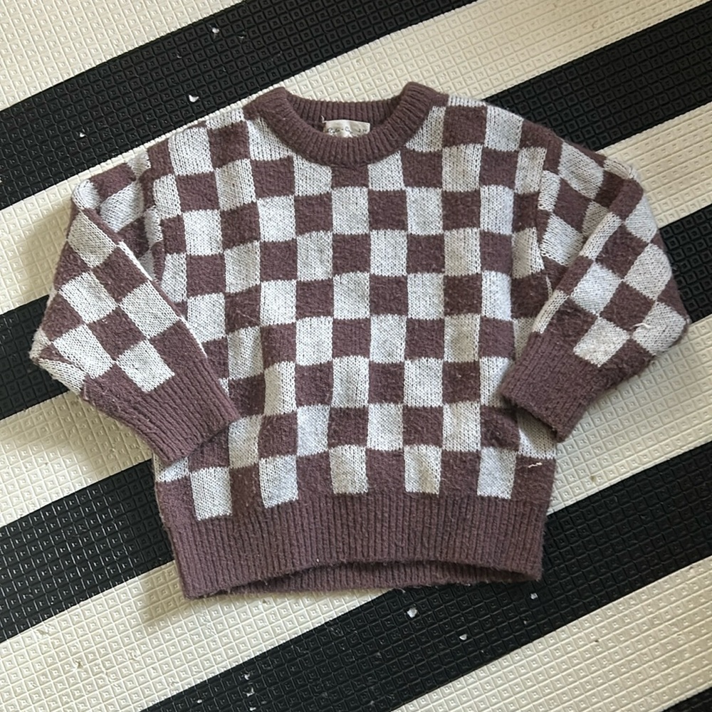 Rylee and Cru Checkered Sweater